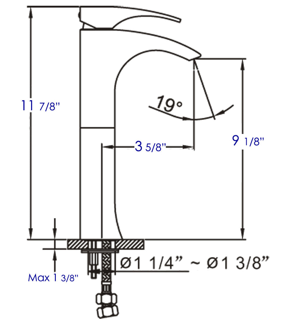 Single Lever Tall Modern Bathroom Faucet Polished/Brushed