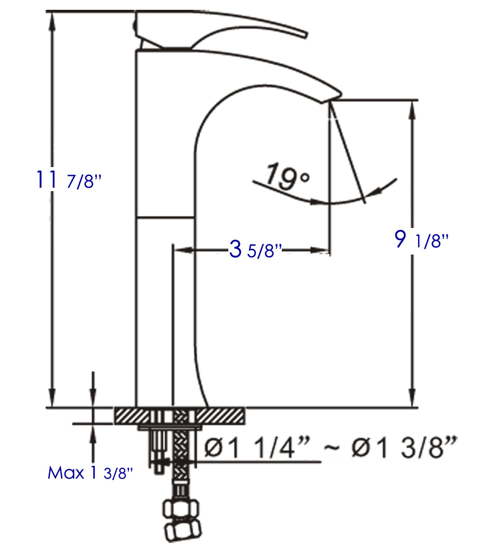 Single Lever Tall Modern Bathroom Faucet Polished/Brushed