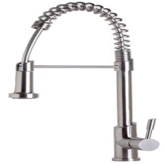 Commercial Single-Hole Faucet with Flexible Pull-Down Spray Head