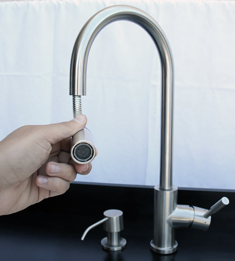 Single Hole Pull Down Stainless Steel Kitchen Faucet