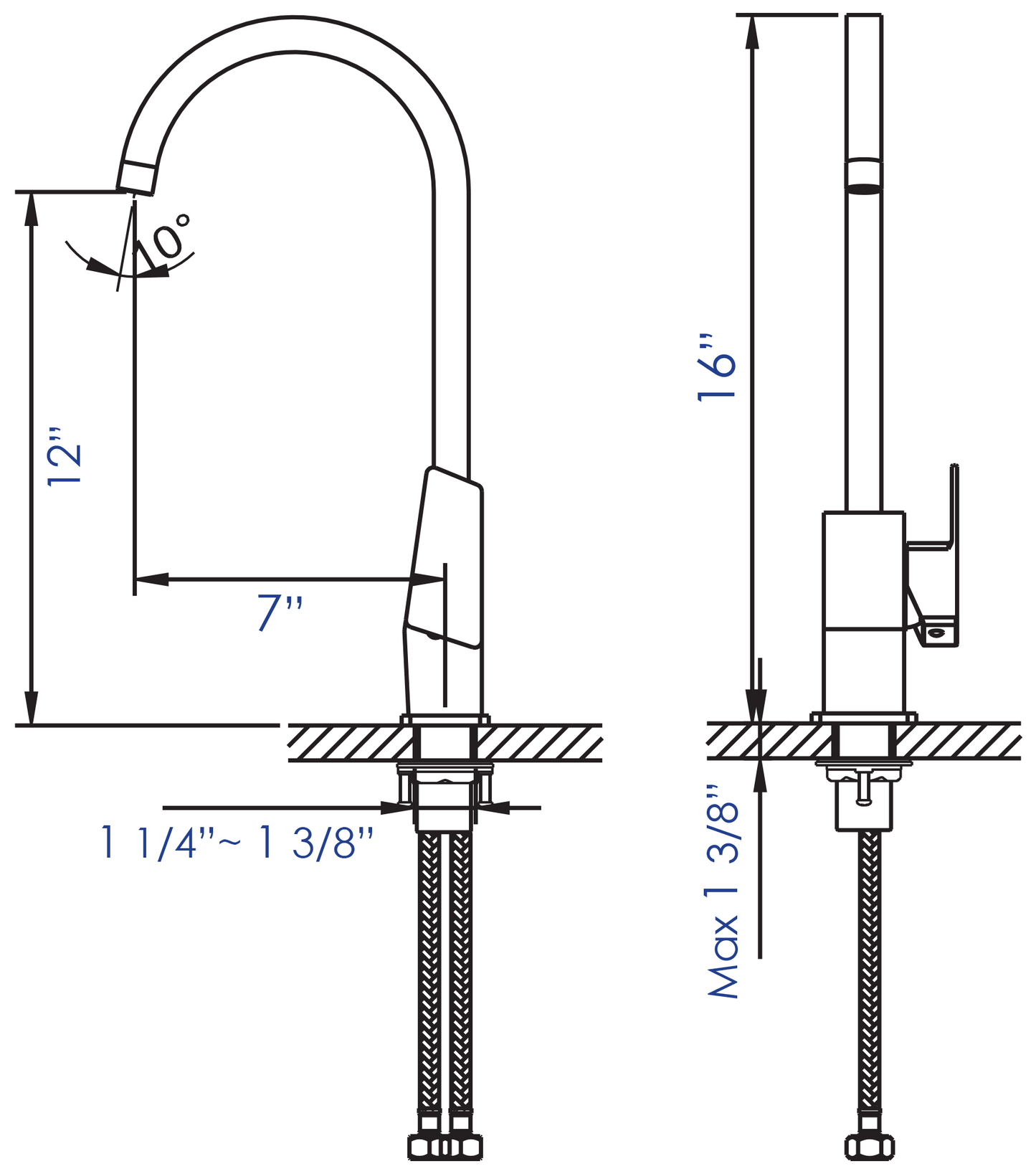 Gooseneck Single Hole Bathroom Faucet