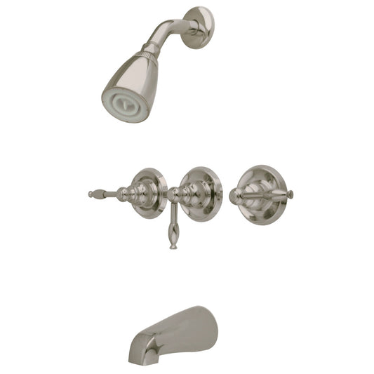 Kingston Brass KB238KL Knight Three-Handle Tub and Shower Faucet