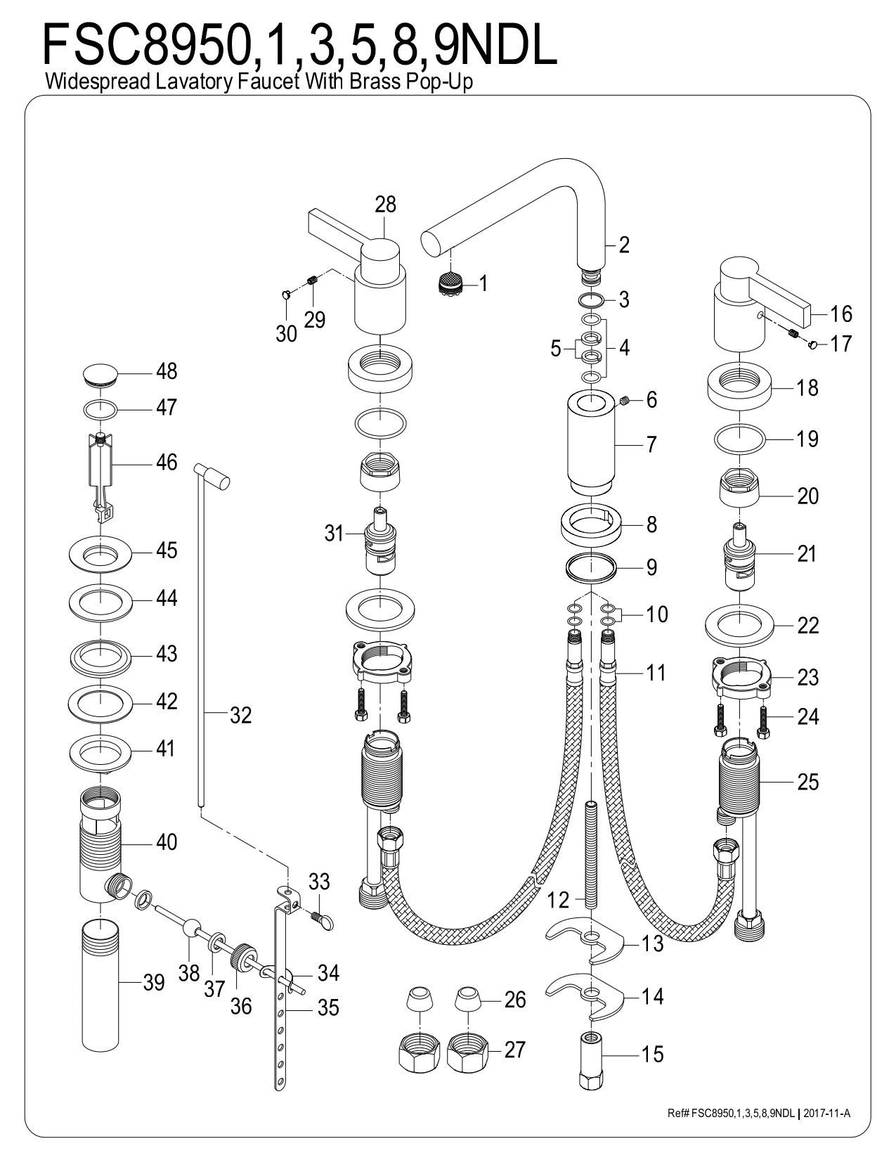 Fauceture FSC8953NDL 8 in. Widespread Bathroom Faucet