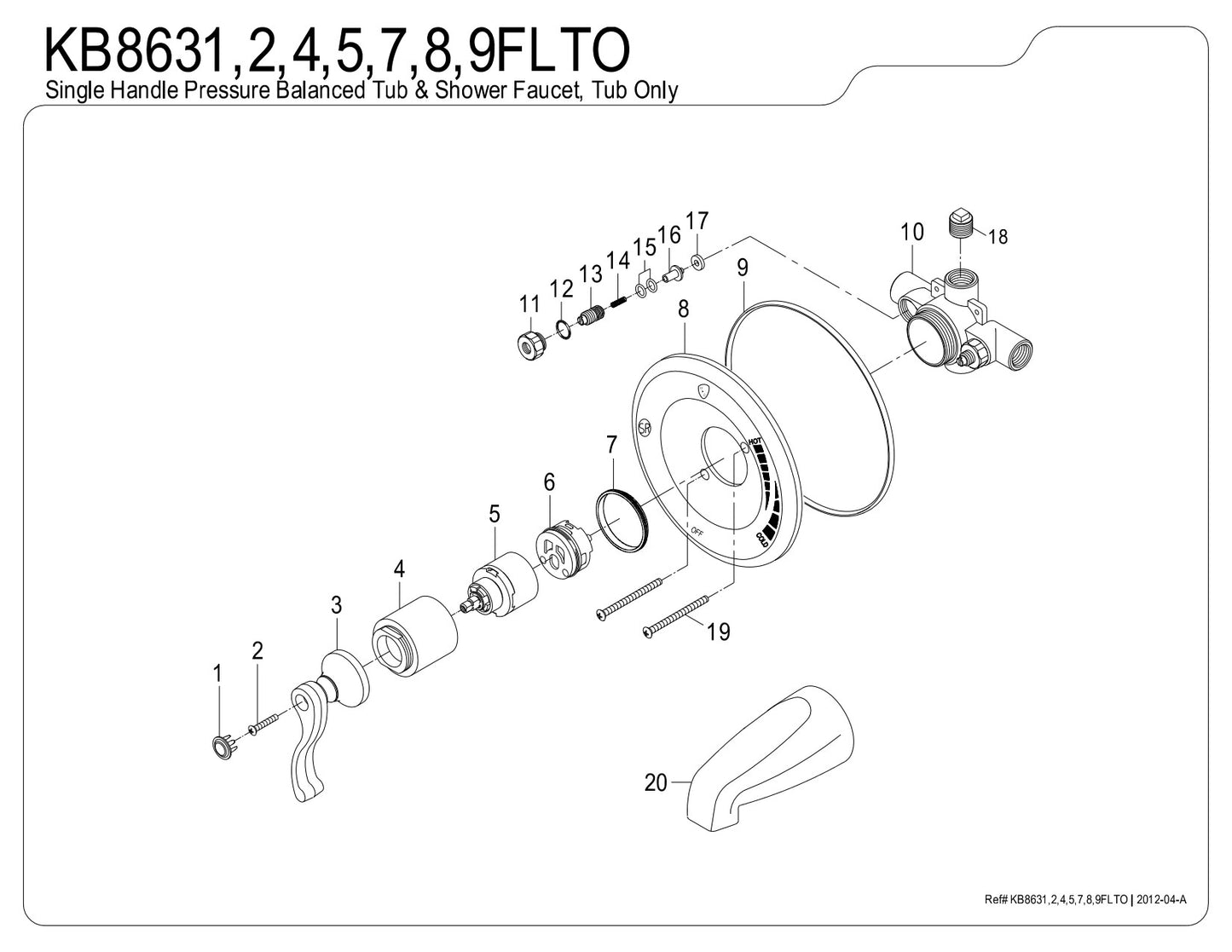 Kingston Brass KB8635FLTO Royale Tub Only