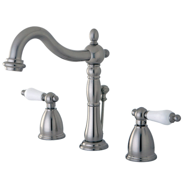 Kingston Brass KB1978PL Heritage Widespread Bathroom Faucet with Plastic Pop-Up