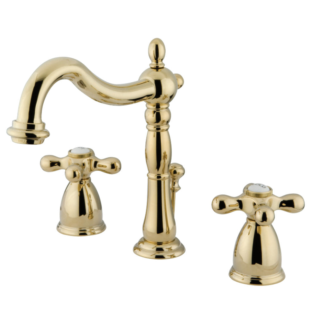 Kingston Brass KB1970AX Heritage Widespread Bathroom Faucet with Brass Pop-Up