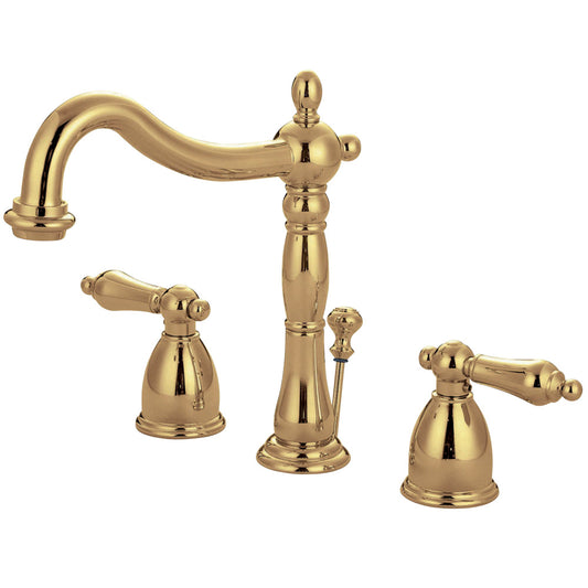 Kingston Brass KB1972AL Heritage Widespread Bathroom Faucet with Brass Pop-Up