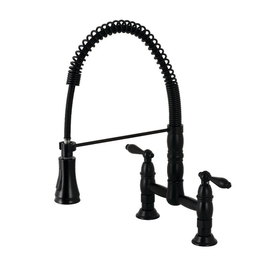 Gourmetier GS1270AL Heritage Two-Handle Deck-Mount Pull-Down Sprayer Kitchen Faucet