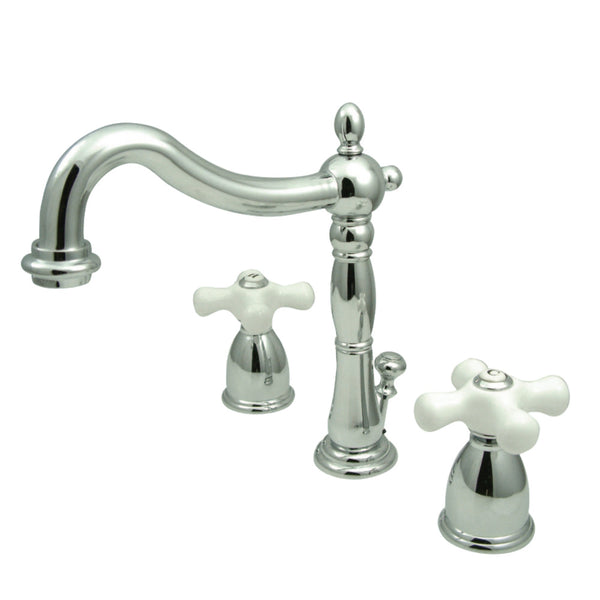 Kingston Brass KB1971PX Heritage Widespread Bathroom Faucet with Plastic Pop-Up