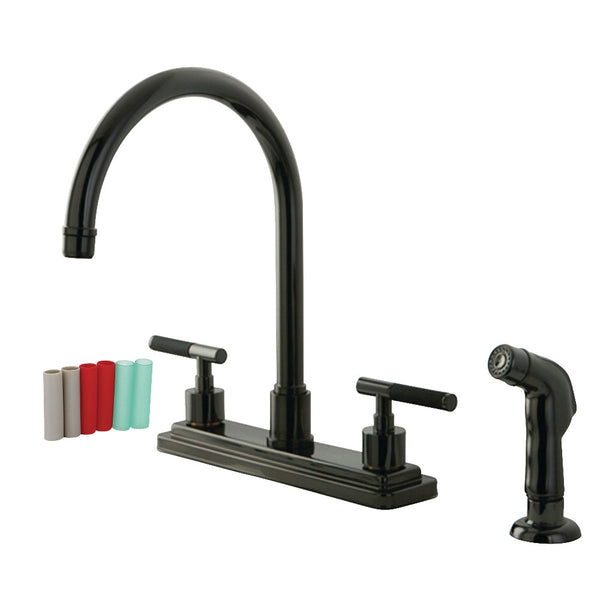 Kingston Brass NS8790DKLSP Water Onyx Centerset Kitchen Faucet