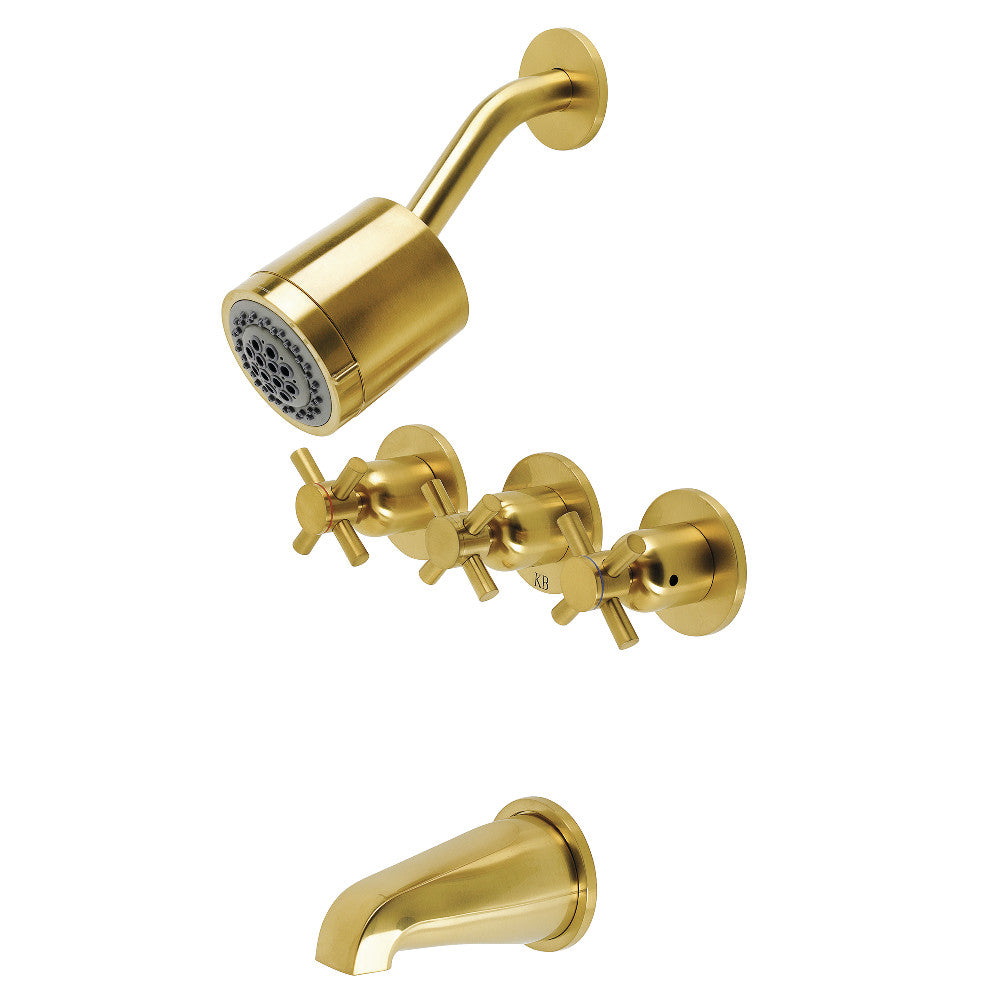 Kingston Brass KBX8138DX Concord Three-Handle Tub and Shower Faucet