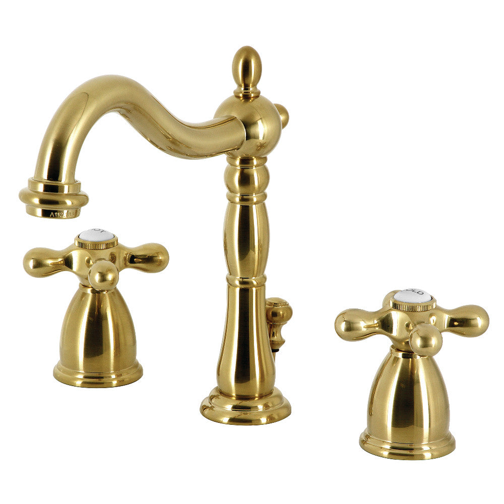 Kingston Brass KB1970AX Heritage Widespread Bathroom Faucet with Brass Pop-Up