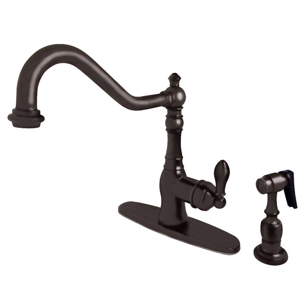 Gourmetier GSY7705ACLBS American Classic Single-Handle Kitchen Faucet with Brass Sprayer