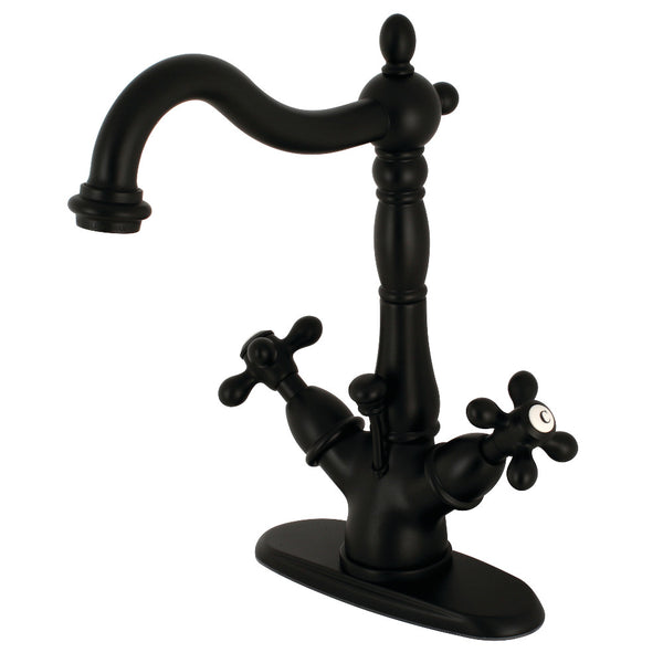 Kingston Brass KS1430AX Heritage Two-Handle Bathroom Faucet with Brass Pop-Up and Cover Plate