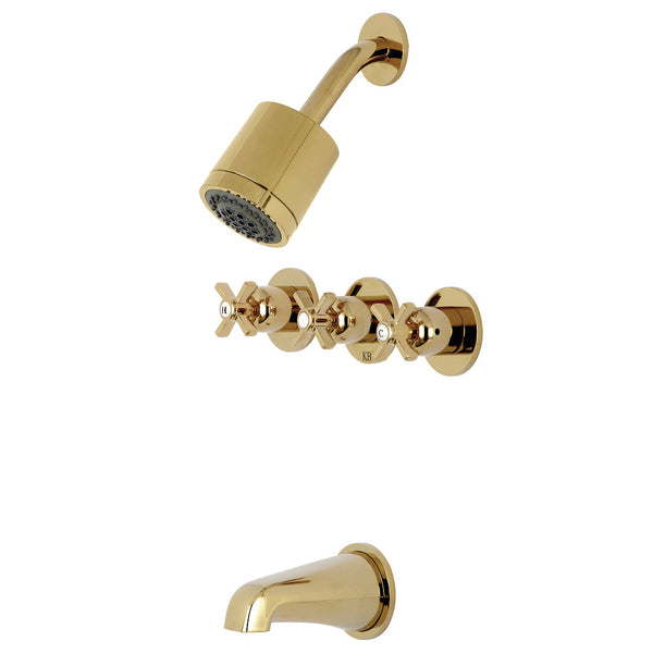Kingston Brass KBX8132ZX Millennium Three-Handle Tub and Shower Faucet