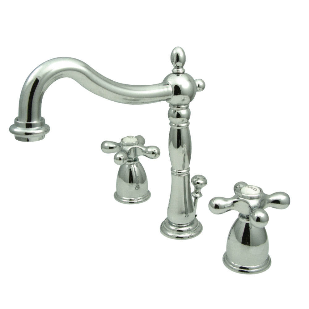 Kingston Brass KB1970AX Heritage Widespread Bathroom Faucet with Brass Pop-Up