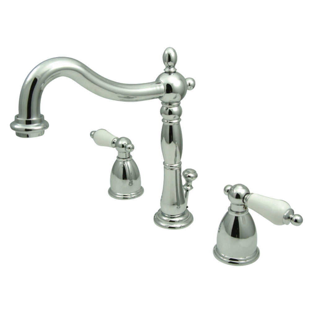 Kingston Brass KB1978PL Heritage Widespread Bathroom Faucet with Plastic Pop-Up