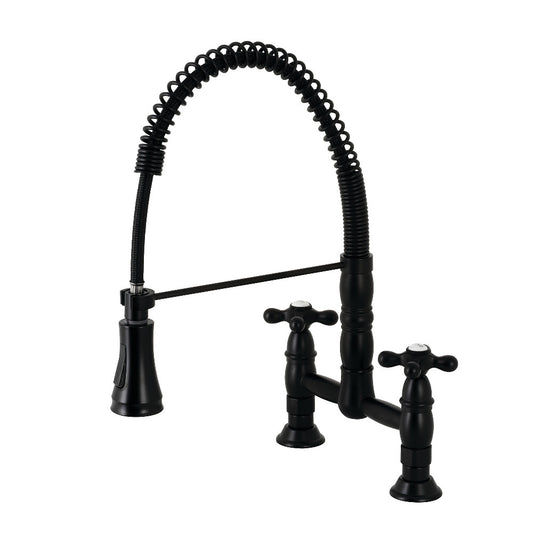 Gourmetier GS1270AX Heritage Two-Handle Deck-Mount Pull-Down Sprayer Kitchen Faucet