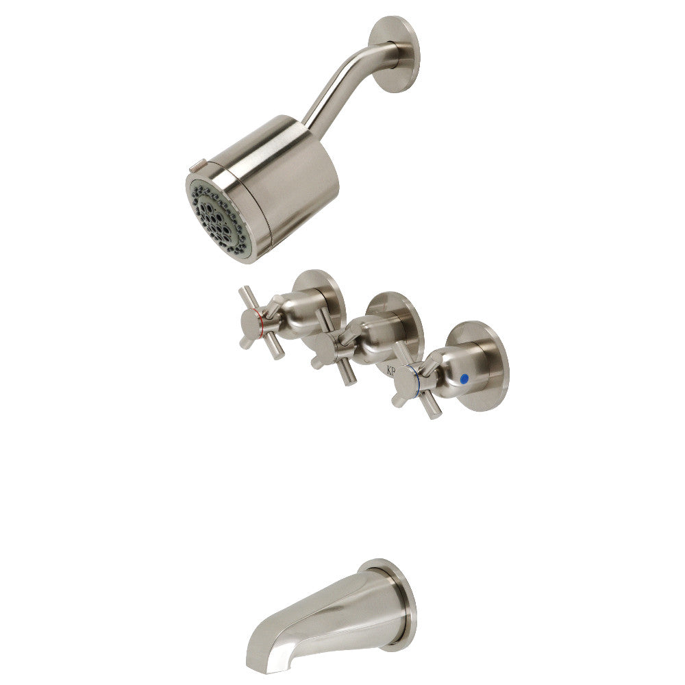 Kingston Brass KBX8138DX Concord Three-Handle Tub and Shower Faucet